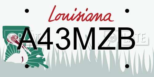 A43MZB Louisiana License Plate