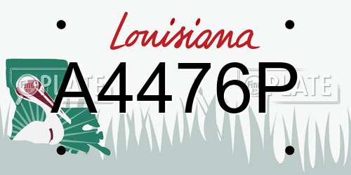 A4476P Louisiana License Plate