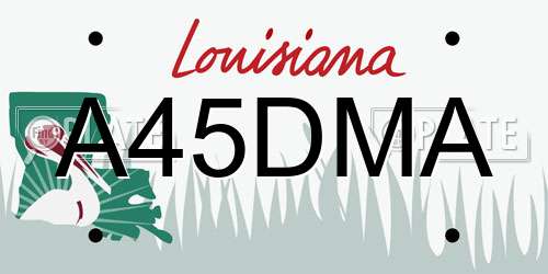 A45DMA Louisiana License Plate