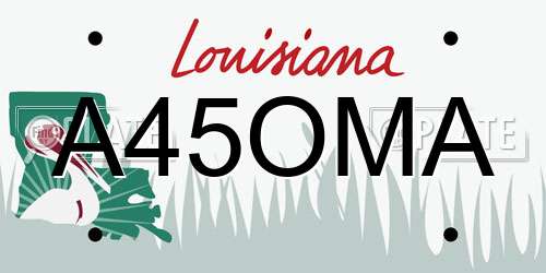 A45OMA Louisiana License Plate