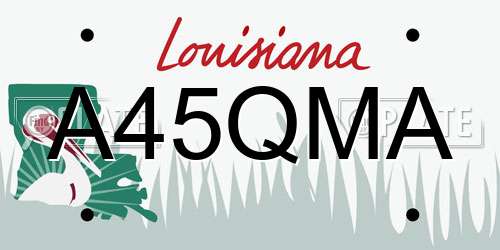 A45QMA Louisiana License Plate