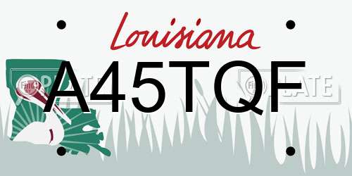 A45TQF Louisiana License Plate