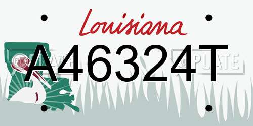 A46324T Louisiana License Plate