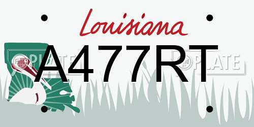 A477RT Louisiana License Plate