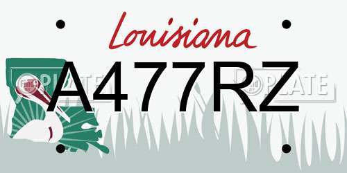 A477RZ Louisiana License Plate