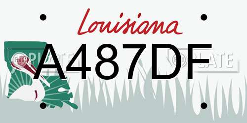 A487DF Louisiana License Plate