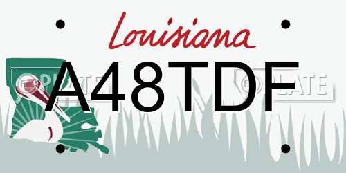 A48TDF Louisiana License Plate