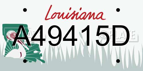 A49415D Louisiana License Plate