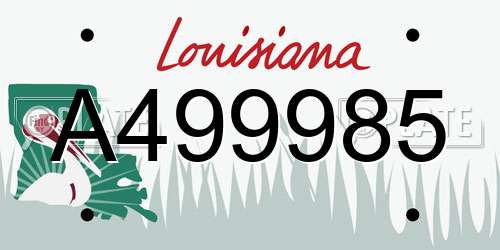 A499985 Louisiana License Plate