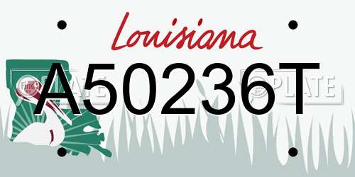 A50236T Louisiana License Plate