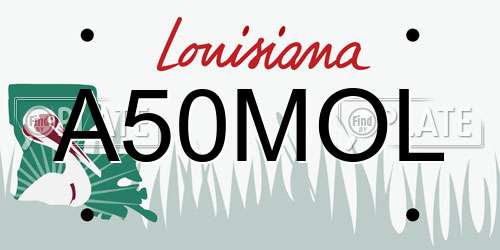 A50MOL Louisiana License Plate