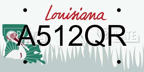 A512QR Louisiana License Plate