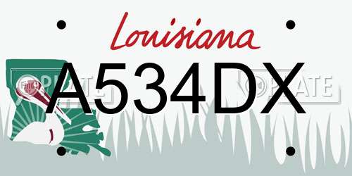A534DX Louisiana License Plate