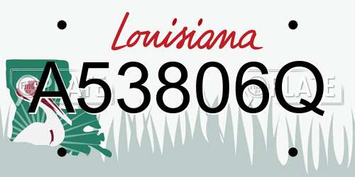 A53806Q Louisiana License Plate