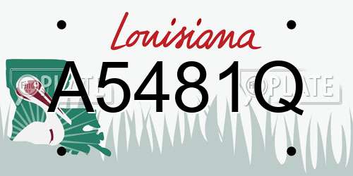 A5481Q Louisiana License Plate