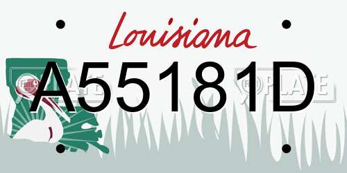 A55181D Louisiana License Plate