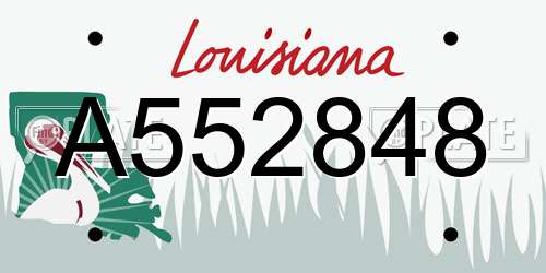 A552848 Louisiana License Plate