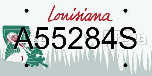 A55284S Louisiana License Plate