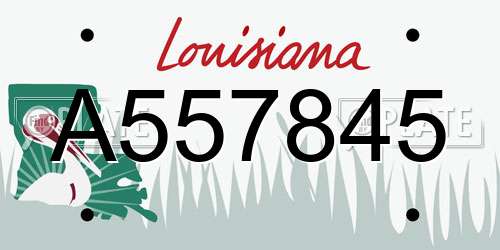 A557845 Louisiana License Plate