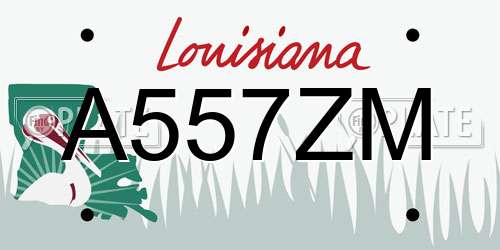 A557ZM Louisiana License Plate