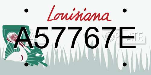 A57767E Louisiana License Plate