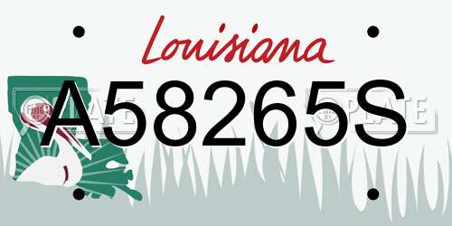 A58265S Louisiana License Plate