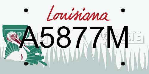 A5877M Louisiana License Plate
