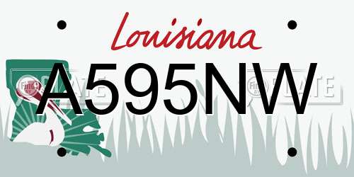 A595NW Louisiana License Plate