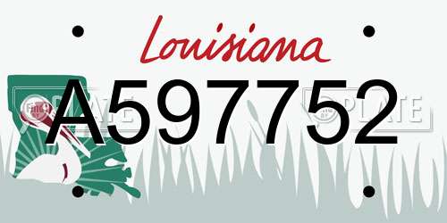 A597752 Louisiana License Plate