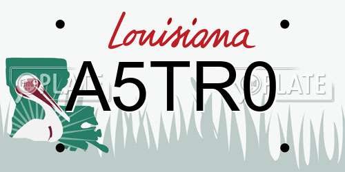 A5TR0 Louisiana License Plate