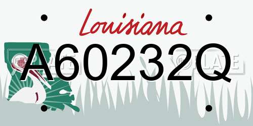 A60232Q Louisiana License Plate
