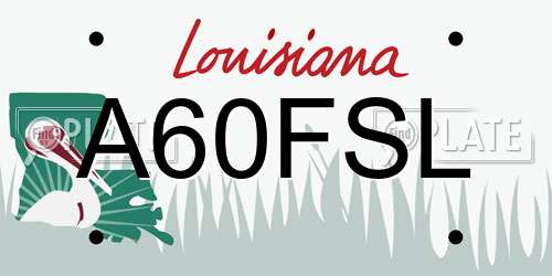 A60FSL Louisiana License Plate
