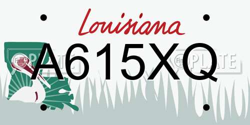 A615XQ Louisiana License Plate