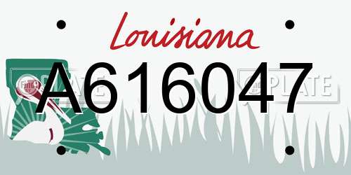 A616047 Louisiana License Plate
