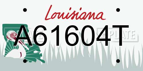 A61604T Louisiana License Plate