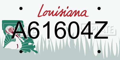 A61604Z Louisiana License Plate