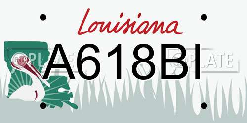 A618BI Louisiana License Plate