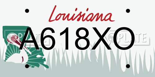 A618XO Louisiana License Plate