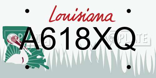 A618XQ Louisiana License Plate