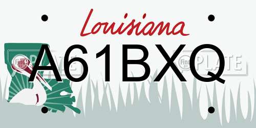 A61BXQ Louisiana License Plate