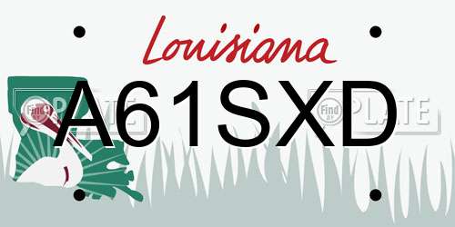 A61SXD Louisiana License Plate