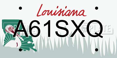 A61SXQ Louisiana License Plate