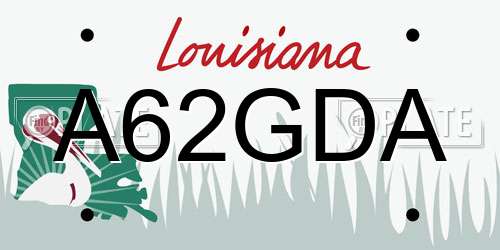 A62GDA Louisiana License Plate