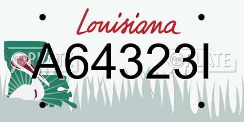 A64323I Louisiana License Plate