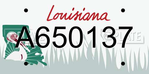 A650137 Louisiana License Plate