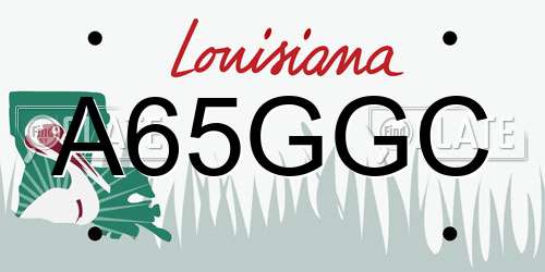 A65GGC Louisiana License Plate