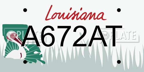 A672AT Louisiana License Plate