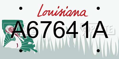 A67641A Louisiana License Plate