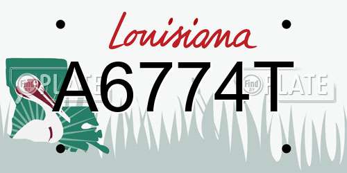 A6774T Louisiana License Plate