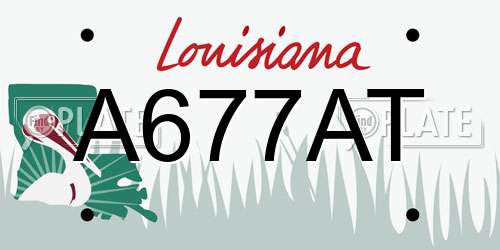 A677AT Louisiana License Plate